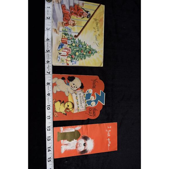3 Vintage 1950 - 1960 Greeting Cards for Children Christmas Birthday Pop-up - Picture 15 of 16